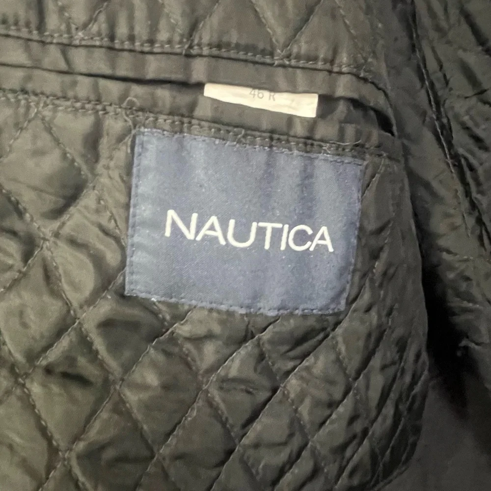 Nautica Men's Black Wool Cashmere Long Dress Coat Sz 46R Sport Classic Career